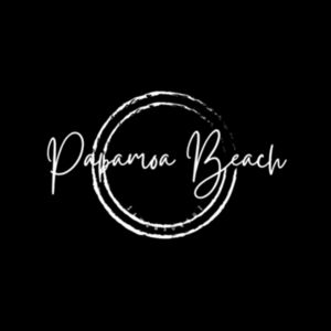 Papamoa Beach written logo - Cloke Womens Campfire Zip Hoodie V2 Design