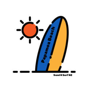 Papamoa Beach board and sun - Biz Collection Kids Ice Tee Design