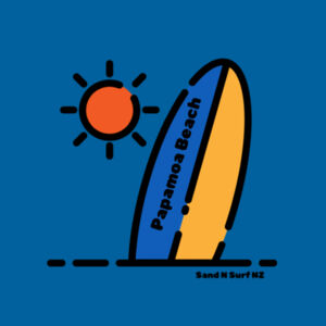 Papamoa Beach Board and sun - Cloke Kids Standard Crew Design