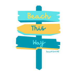 Beach this way  - Can Cooler Wrap Design