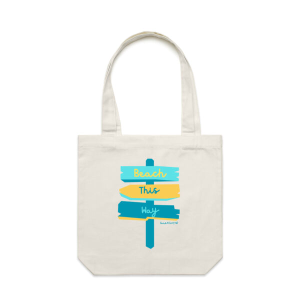 Beach this way tote bag - AS Colour Carrie Tote Bag  Thumbnail
