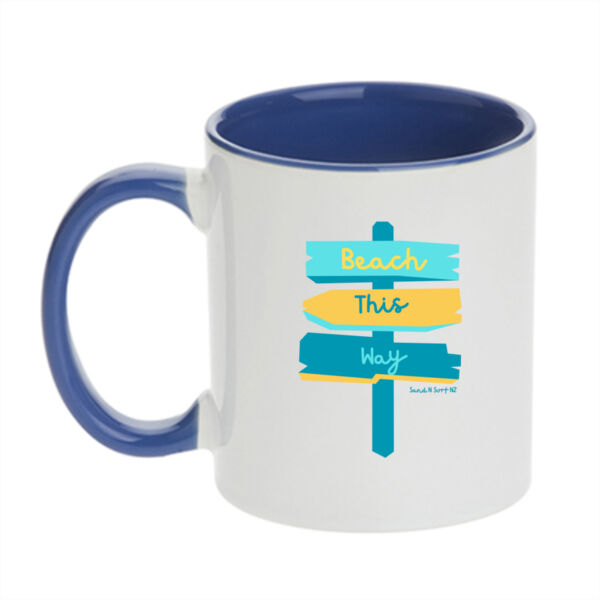 Beach this way  - Inner Coloured Mug Thumbnail