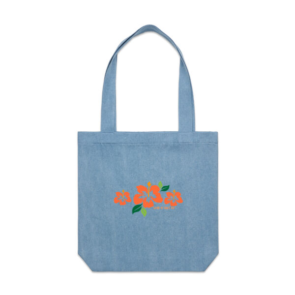 Hibiscus Trio  - AS Colour Denim Carrie Tote Thumbnail