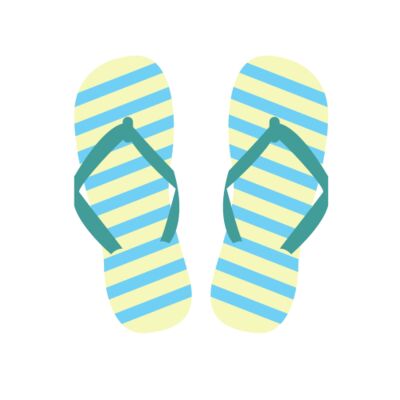 Mint stripe flip flops Thumbnail
