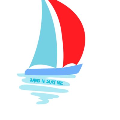Blue and red yacht Thumbnail